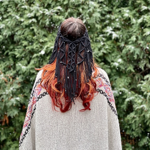 Handmade Macrame Crochet Headpiece - Picture 2 of 7